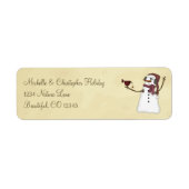 Snowman and Bird Winter Address Label (Vorne)