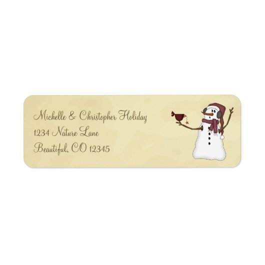 Snowman and Bird Winter Address Label (Vorne)