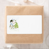 Snowman and Bluebird Address Label (Insitu)