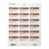 Snowman and Candy Stripe Address Labels Adressaufkleber (Vorne)