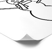 Snowman and Christmas Trees Kontur Poster (Ecke)