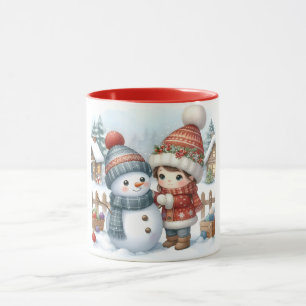 Snowman and Friends Kinder Weihnachten Tasse