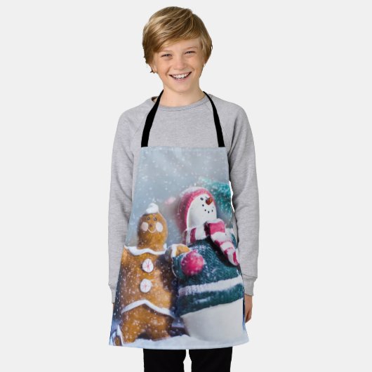 Snowman and gingerbread schürze (Getragen)