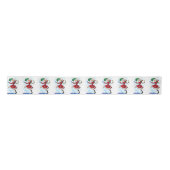 Snowman and Girl Dancers Funny Christmas Ribbon Satinband (Vorderseite)