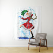 Snowman and Girl Dancers Tapestry Wandteppich (Beispiel)