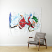 Snowman and Girl Dancers Tapestry Wandteppich (Beispiel (Horizontal))