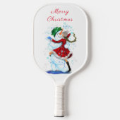 Snowman and Girl Dancing Tango Pickleball Paddle (Rückseite)