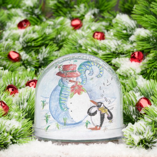 SNOWMAN AND PENGUIN'S WINTER SERENADE Musical Schneekugeln (Weihnachten)