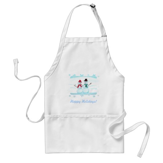 Snowman and Snow Lady Paar Holiday Apron Schürze (Vorne)