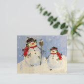 Snowman and Son Card Postkarte (Stehend Vorderseite)