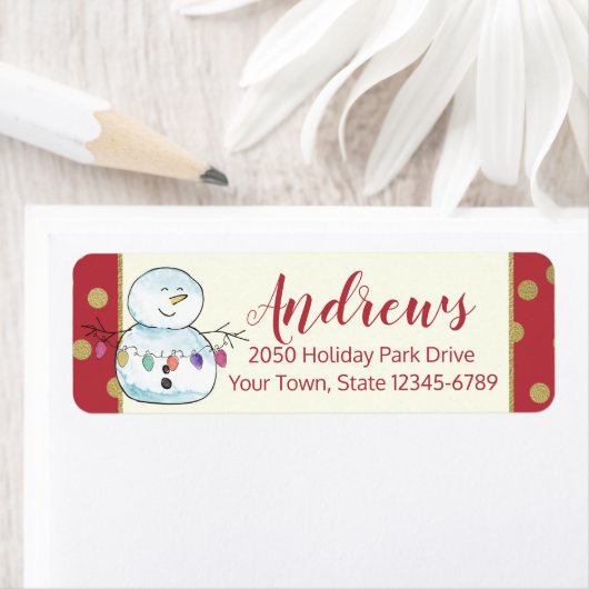 Snowman and String lights Address (Insitu)