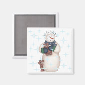 Snowman and Teddy Bears - Hemden und Geschenke Magnet (Vorderseite/Rückseite)