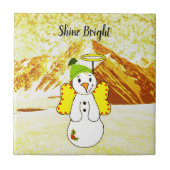 Snowman Angel Tile Fliese (Vorderseite)