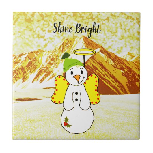 Snowman Angel Tile Fliese (Vorderseite)