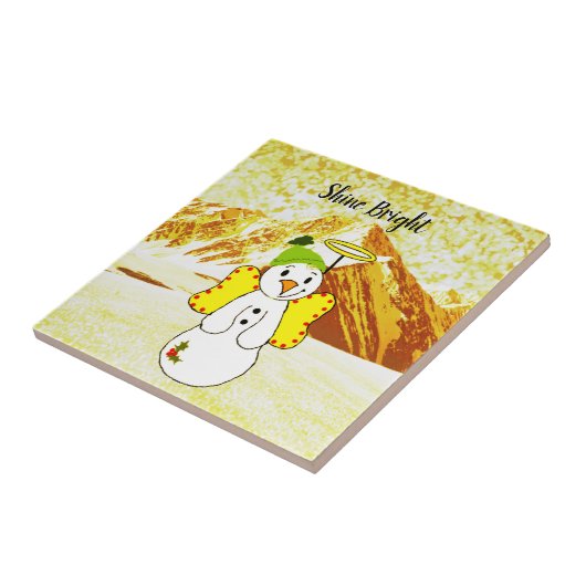 Snowman Angel Tile Fliese (Seite)