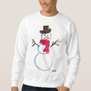 Snowman Aquarell Retace Face Snowmen Winter niedli Sweatshirt
