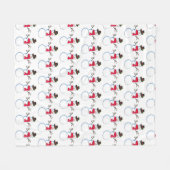 Snowman Aquarell Vintage Retroxmas Muster Fleecedecke (Vorderseite (Horizontal))