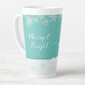 Snowman Art Christmas Merry n Happy Sprichwort Milchtasse (Linke Ecke)