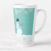 Snowman Art Christmas Merry n Happy Sprichwort Milchtasse (Rechts)