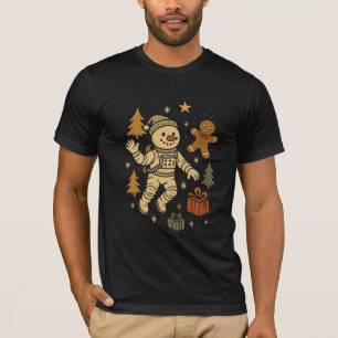 Snowman Astronaut - Cosmic Christmas Adventure T-Shirt
