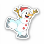 Snowman at Ice Skaten with Ice Skate.PNG Aufkleber (Vorderseite)