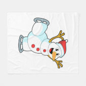 Snowman at Ice Skaten with Ice Skate.PNG Fleecedecke (Vorderseite (Horizontal))