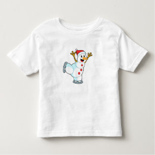 Snowman at Ice Skaten with Ice Skate.PNG Kleinkind T-shirt
