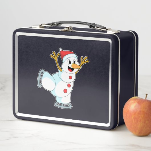 Snowman at Ice Skaten with Ice Skate.PNG Metall Brotdose (Beispiel)