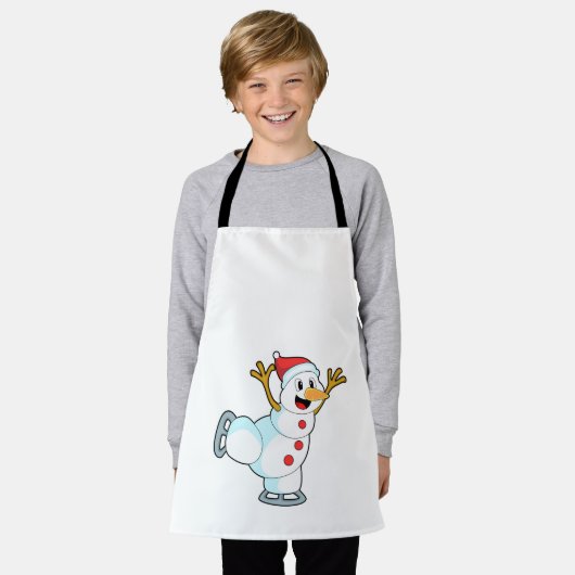 Snowman at Ice Skaten with Ice Skate.PNG Schürze (Getragen)