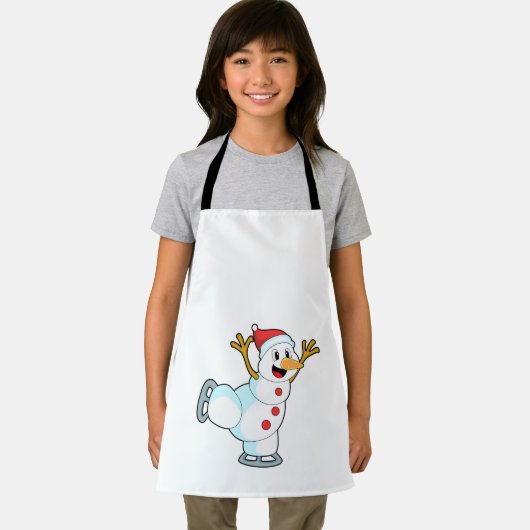 Snowman at Ice Skaten with Ice Skate.PNG Schürze (Insitu)