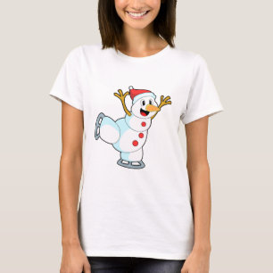 Snowman at Ice Skaten with Ice Skate.PNG T-Shirt