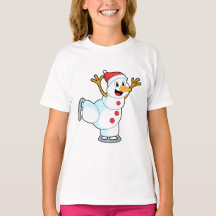 Snowman at Ice Skaten with Ice Skate.PNG T-Shirt