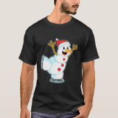Snowman at Ice Skaten with Ice Skate.PNG T-Shirt (Vorderseite)