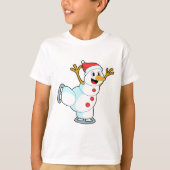 Snowman at Ice Skaten with Ice Skate.PNG T-Shirt (Vorderseite)