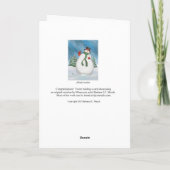 Snowman at Night Holiday Grußkarte Feiertagskarte (Rückseite)