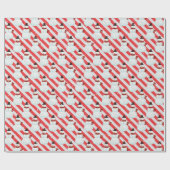 Snowman auf Candy Cane Streifen Geschenkpapier (Flach)