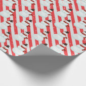 Snowman auf Candy Cane Streifen Geschenkpapier (Ecke)