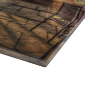 Snowman auf der Veranda im Winter Wunderland Schneidebrett (Ecke)