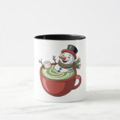 Snowman auf Matcha Bathub Funny Christmas Tasse (Zentrum)