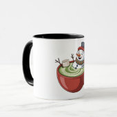 Snowman auf Matcha Bathub Funny Christmas Tasse (Vorderseite Links)
