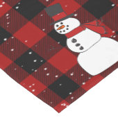 Snowman auf Red Black Buffalo Kariert Kurzer Tischläufer (Ecke)