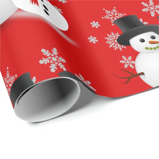 Snowman auf Red Christmas Craft oder Geschenkpapier (Rolleneckpunkt)