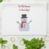 Snowman auf Weiß Geschirrtuch (Gefaltet)