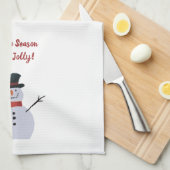 Snowman auf Weiß Geschirrtuch (Viertel Falte)