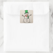 Snowman-Aufkleber Quadratischer Aufkleber (Tasche)