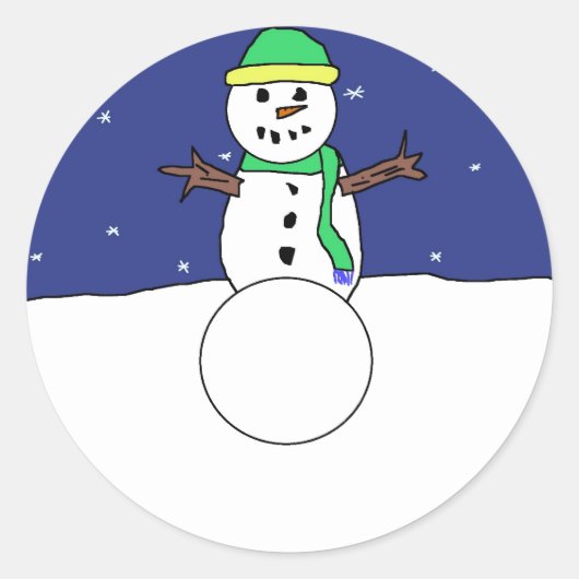 Snowman-Aufkleber Runder Aufkleber (Vorderseite)