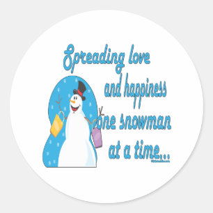 Snowman-Aufkleber Runder Aufkleber