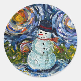 Snowman-Aufkleber-Set Runder Aufkleber