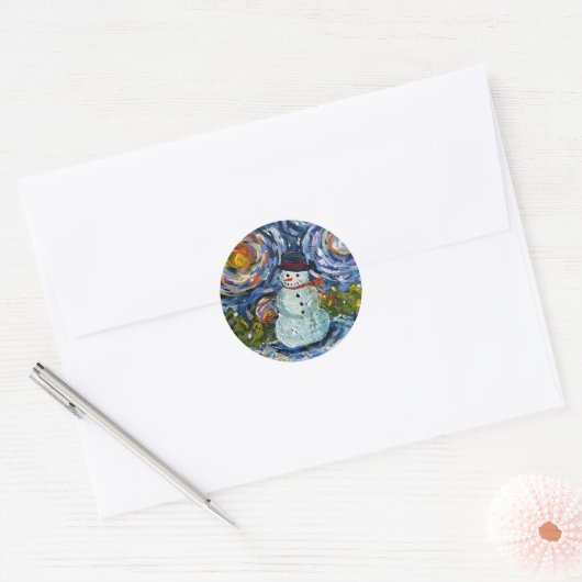 Snowman-Aufkleber-Set Runder Aufkleber (Umschlag)