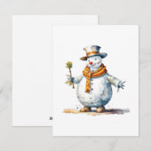 Snowman B - Wasserfarben Feiertagskarte (Vorne/Hinten)